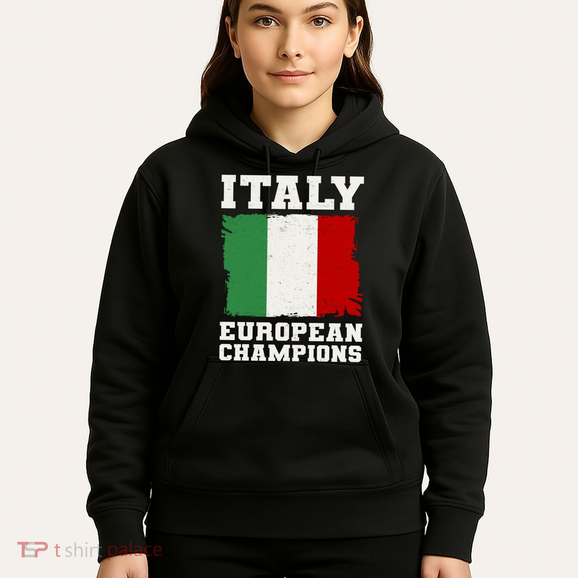 Italy Europeon Champions Distressed Flag Hoodie