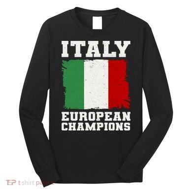 Italy Europeon Champions Distressed Flag Long Sleeve Shirt