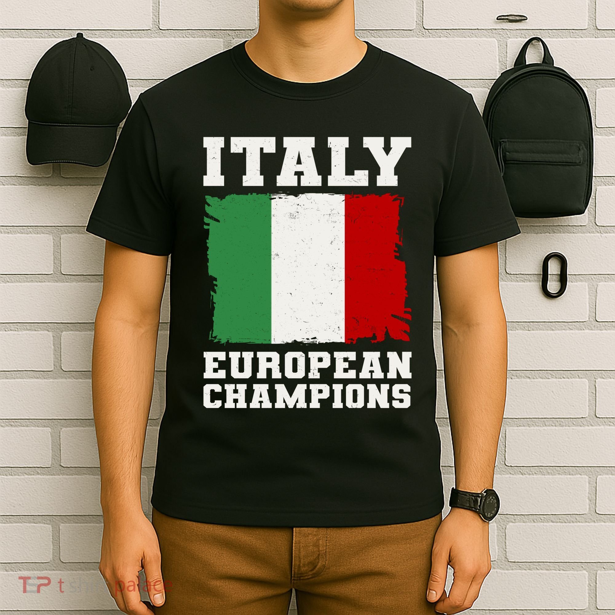 Italy Europeon Champions Distressed Flag T-Shirt