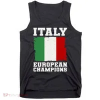 Italy Europeon Champions Distressed Flag Tank Top thumb 0