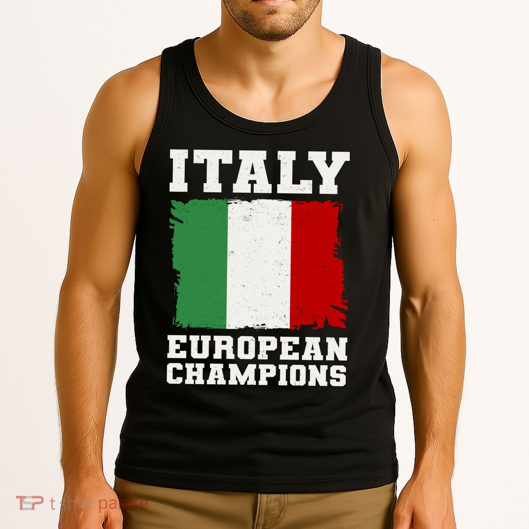 Italy Europeon Champions Distressed Flag Tank Top