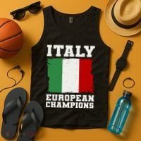 Italy Europeon Champions Distressed Flag Tank Top thumb 4