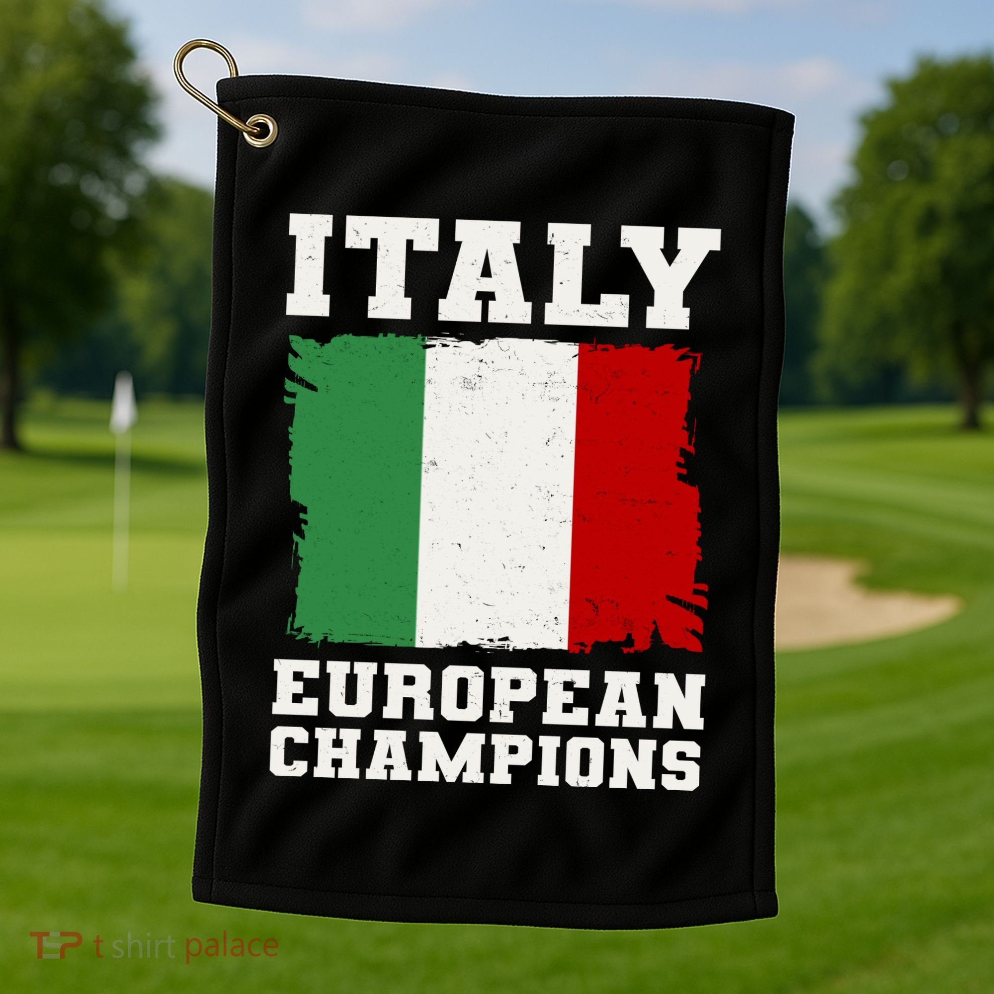 Italy Europeon Champions Distressed Flag Golf Towel