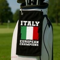 Italy Europeon Champions Distressed Flag Golf Towel thumb 2