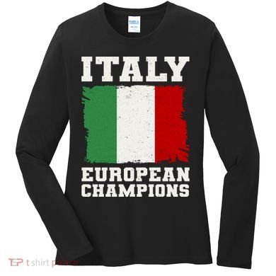 Italy Europeon Champions Distressed Flag Women's Long Sleeve Shirt