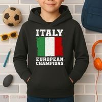 Italy Europeon Champions Distressed Flag Kids Hoodie thumb 2