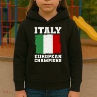 Italy Europeon Champions Distressed Flag Kids Hoodie thumb 3