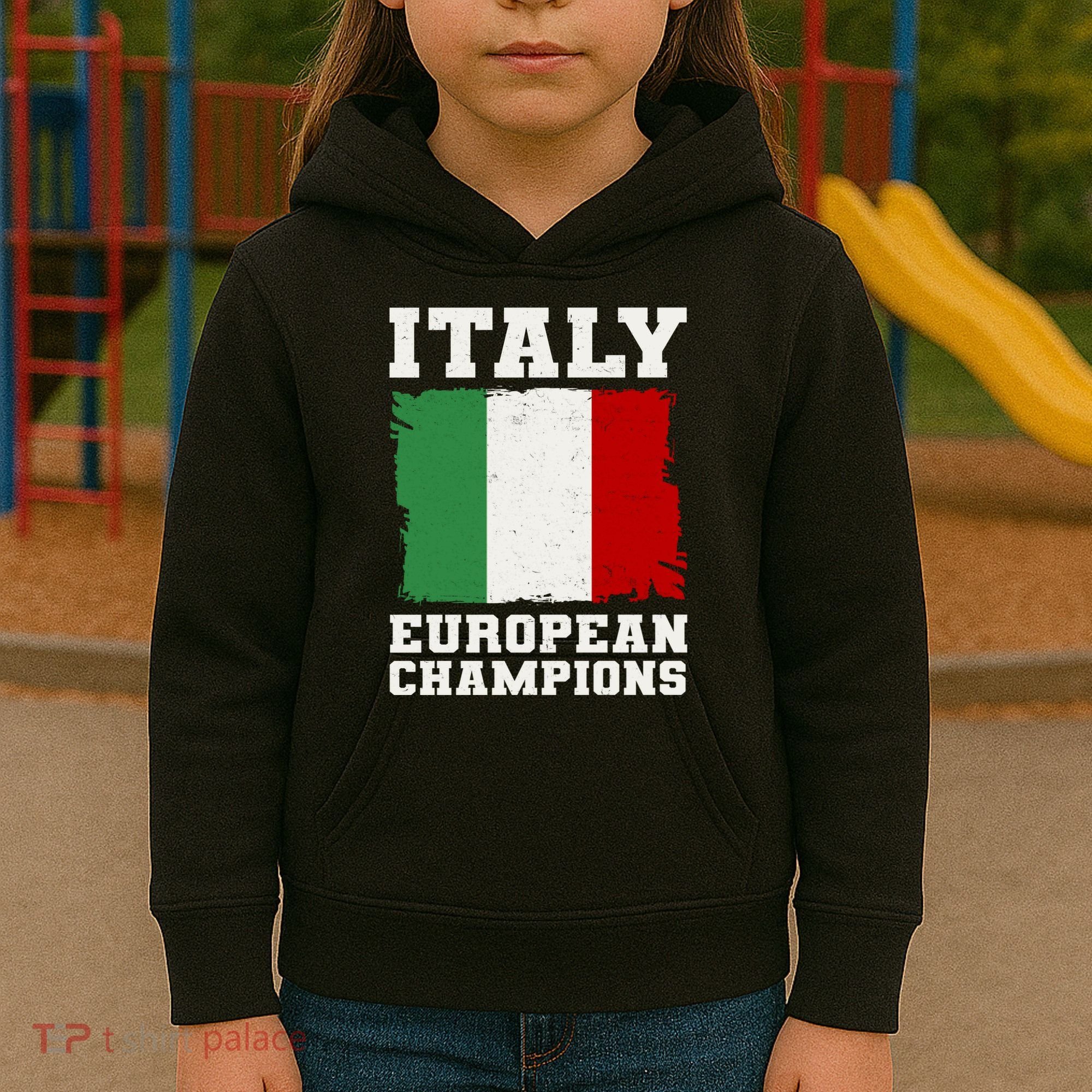 Italy Europeon Champions Distressed Flag Kids Hoodie