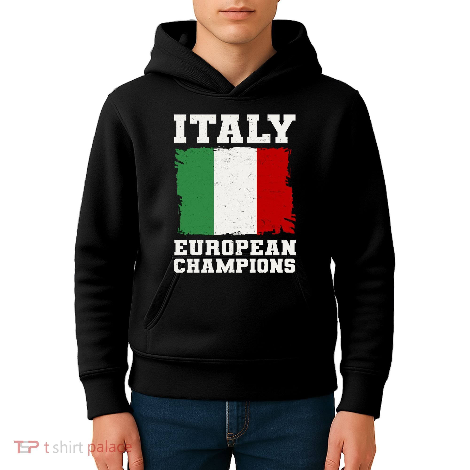 Italy Europeon Champions Distressed Flag Kids Hoodie