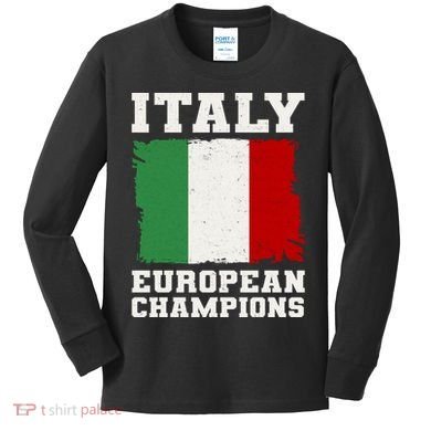 Italy Europeon Champions Distressed Flag Kids Long Sleeve Shirt