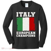 Italy Europeon Champions Distressed Flag Kids Long Sleeve Shirt thumb 0