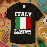 Italy Europeon Champions Distressed Flag Kids T-Shirt thumb 3