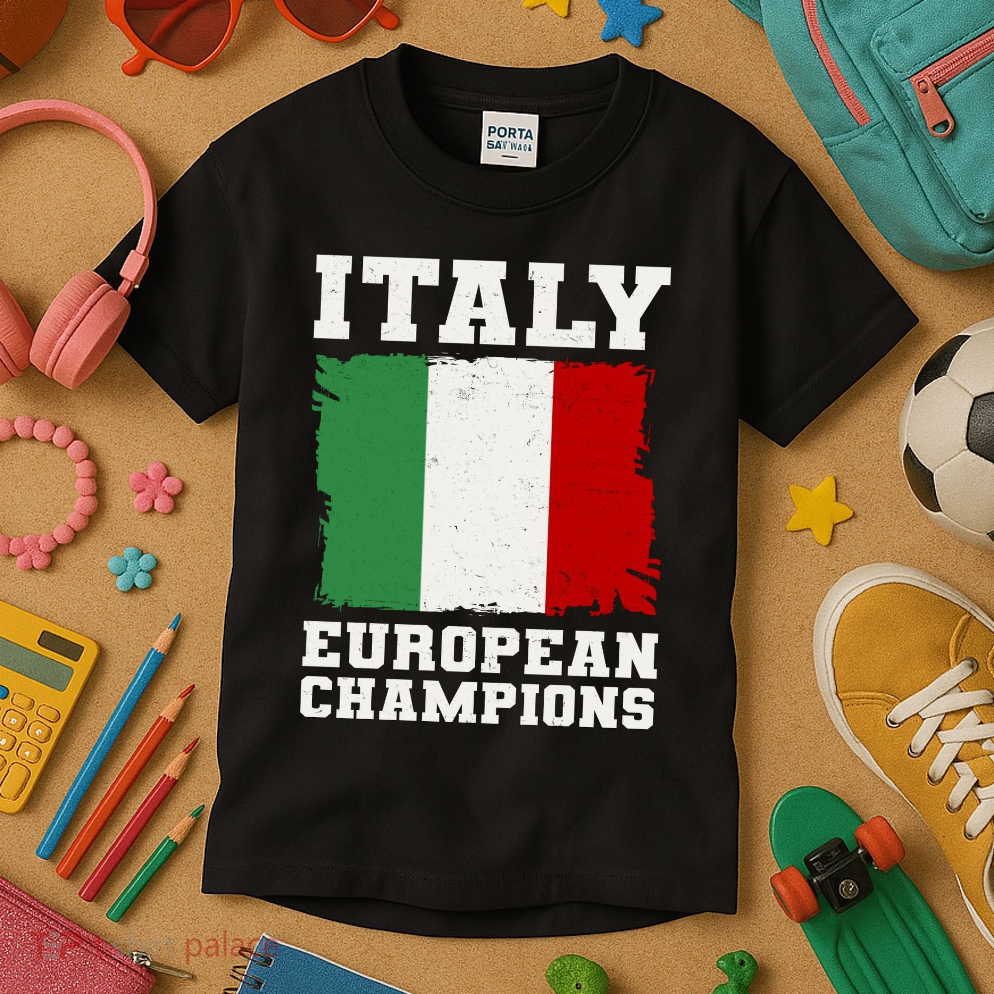 Italy Europeon Champions Distressed Flag Kids T-Shirt