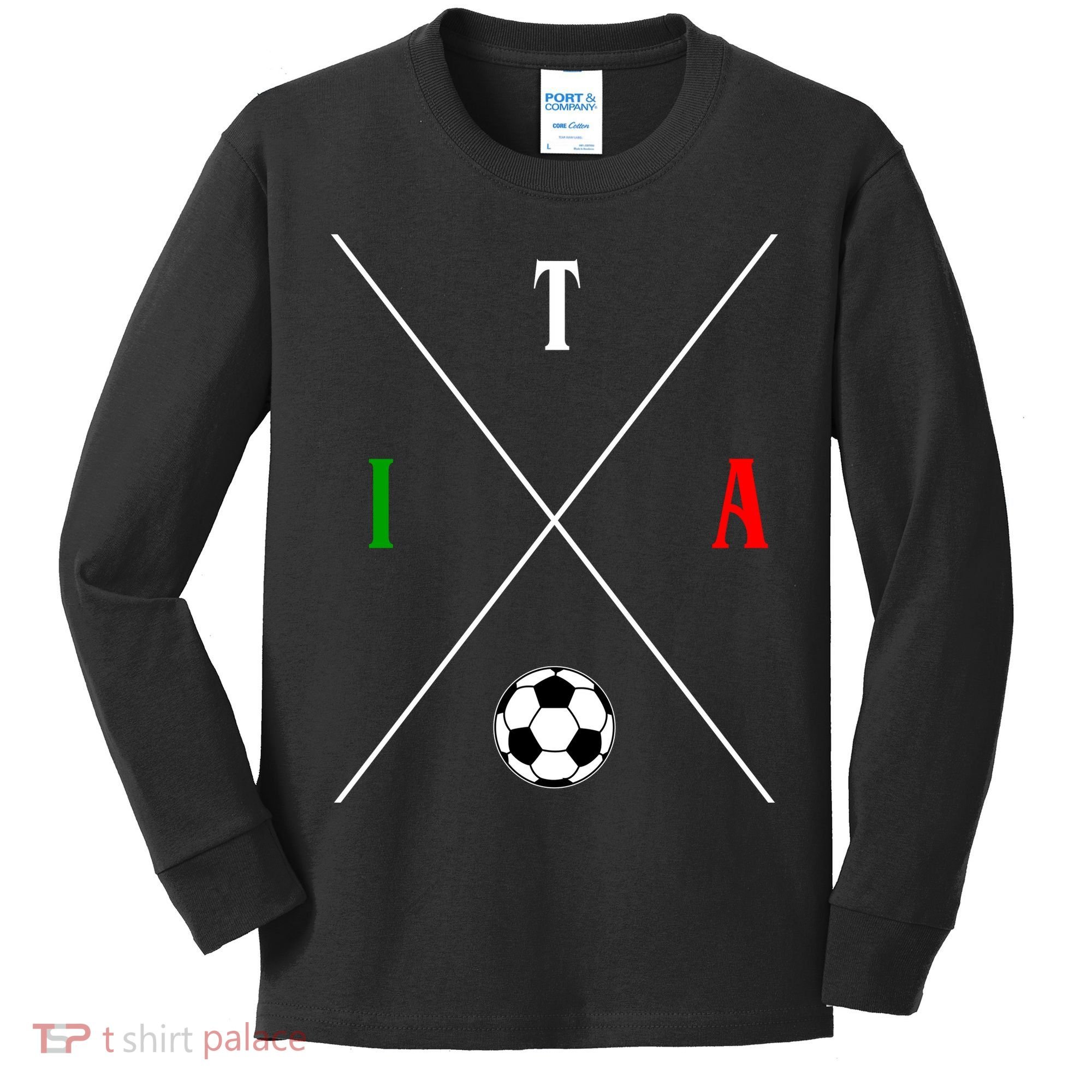 Italy ITA Soccer Kids Long Sleeve Shirt