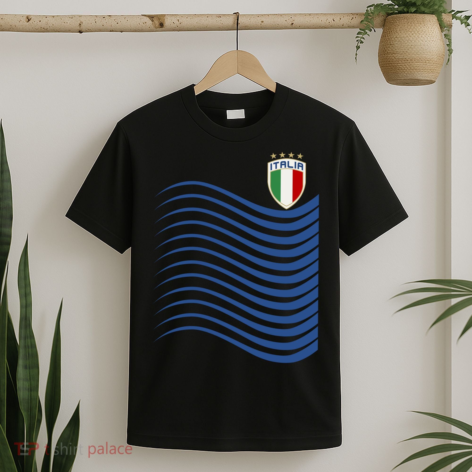 Italy Italia Soccer Futbol Jersey Wave T-Shirt