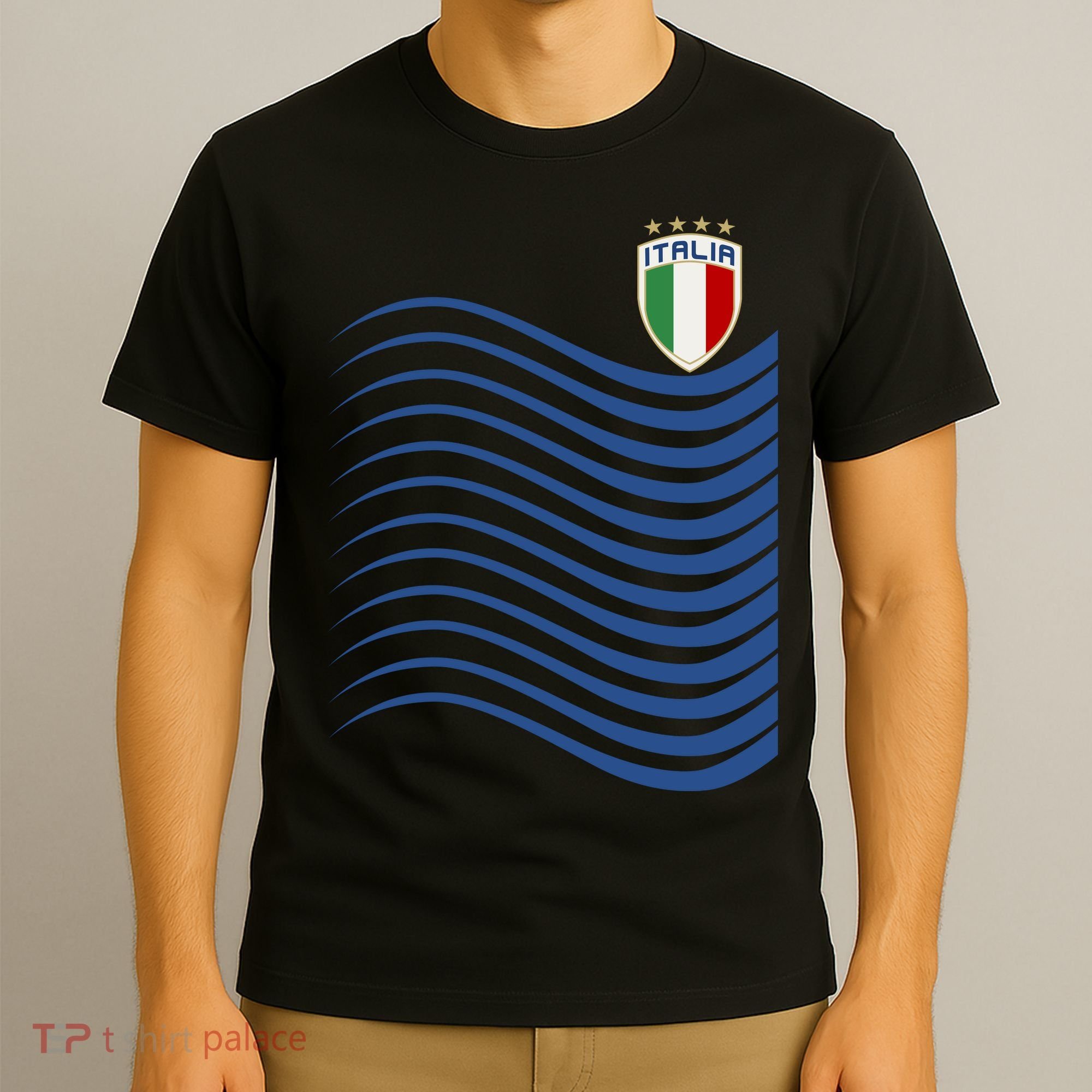 Italy Italia Soccer Futbol Jersey Wave T-Shirt