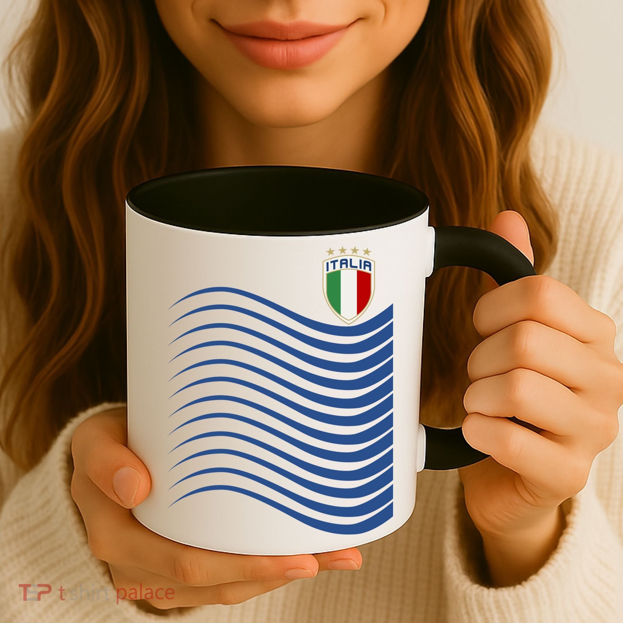 Italy Italia Soccer Futbol Jersey Wave Coffee Mug
