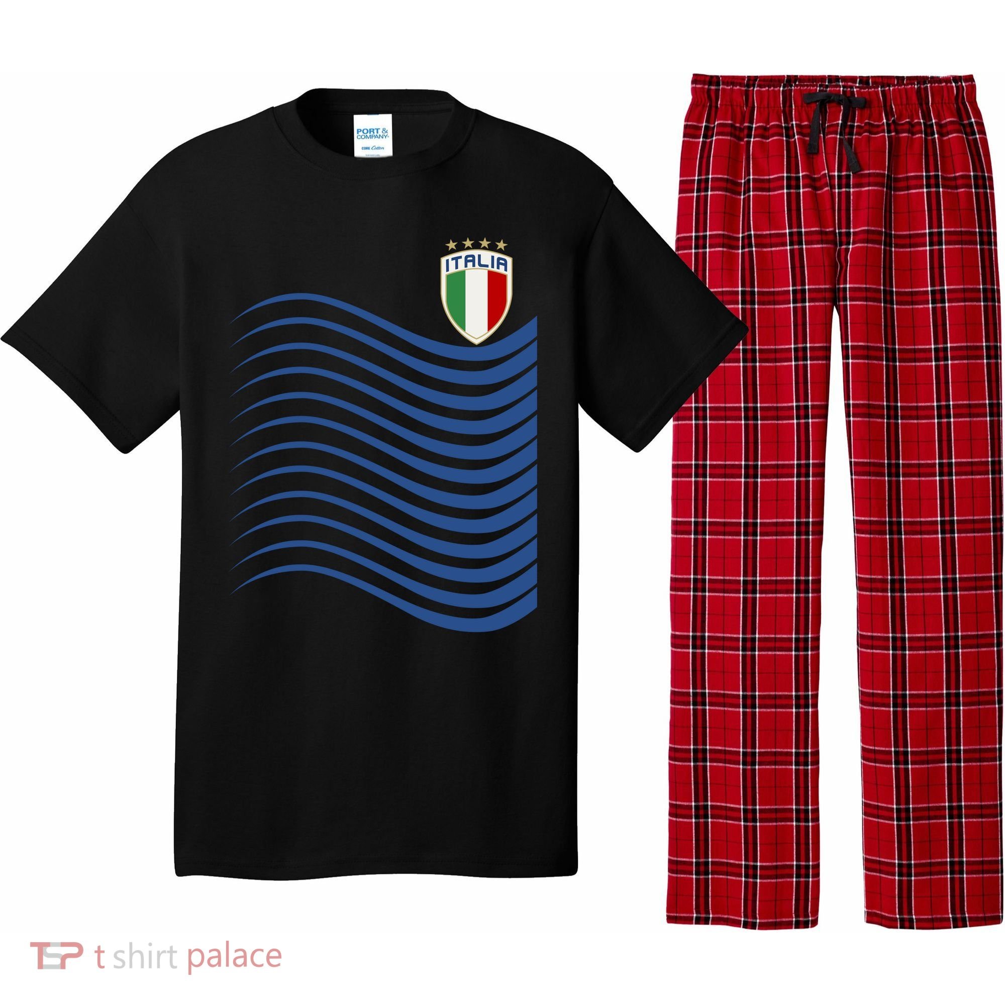 Italy Italia Soccer Futbol Jersey Wave Pajama Set