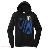 Italy Italia Soccer Futbol Jersey Wave Women's Hoodie thumb 0