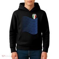 Italy Italia Soccer Futbol Jersey Wave Kids Hoodie thumb 4