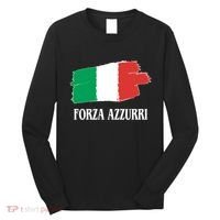 Italy Soccer Azzurro Forza Italia Team Flag Long Sleeve Shirt thumb 0