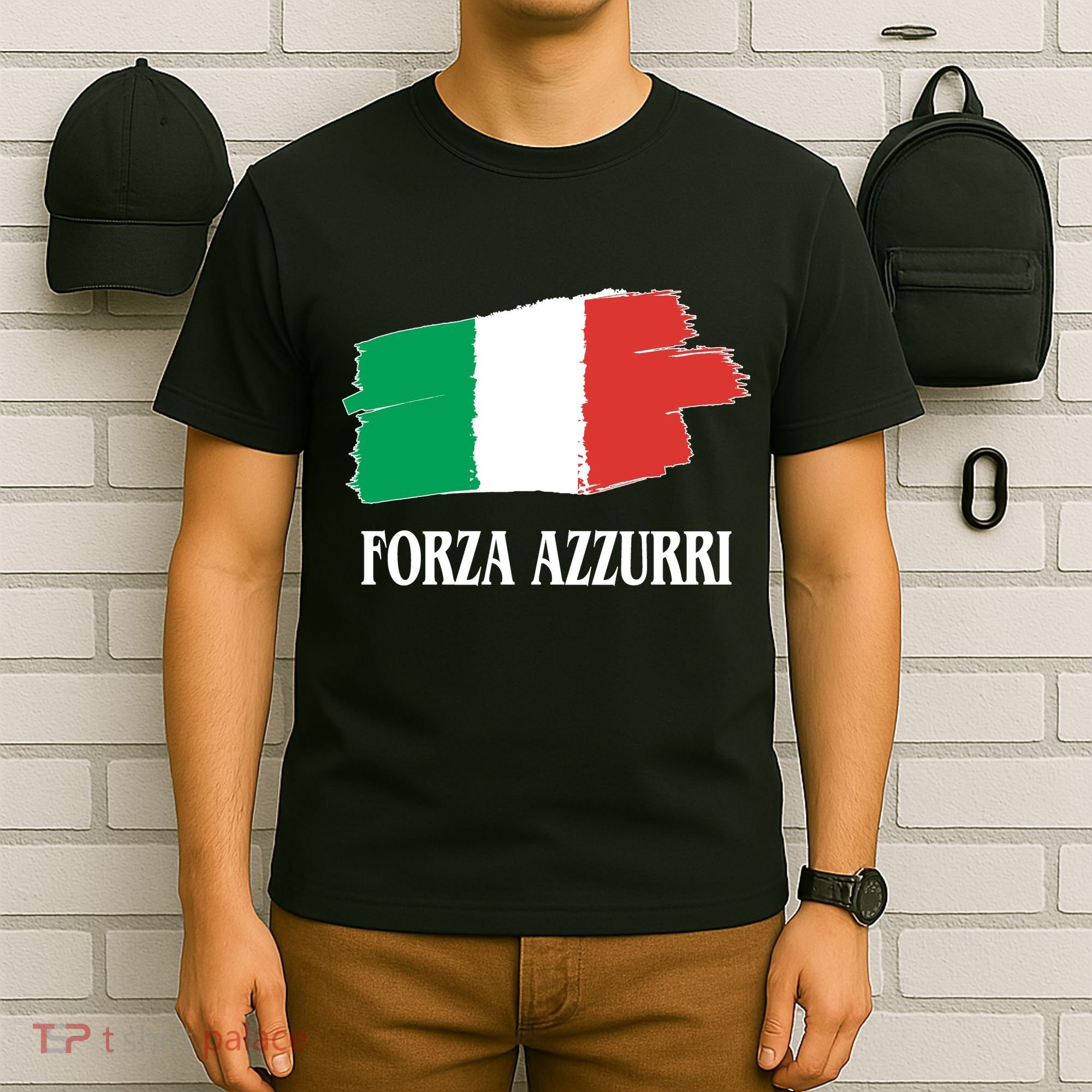 Italy Soccer Azzurro Forza Italia Team Flag T-Shirt