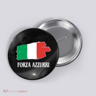 Italy Soccer Azzurro Forza Italia Team Flag Button