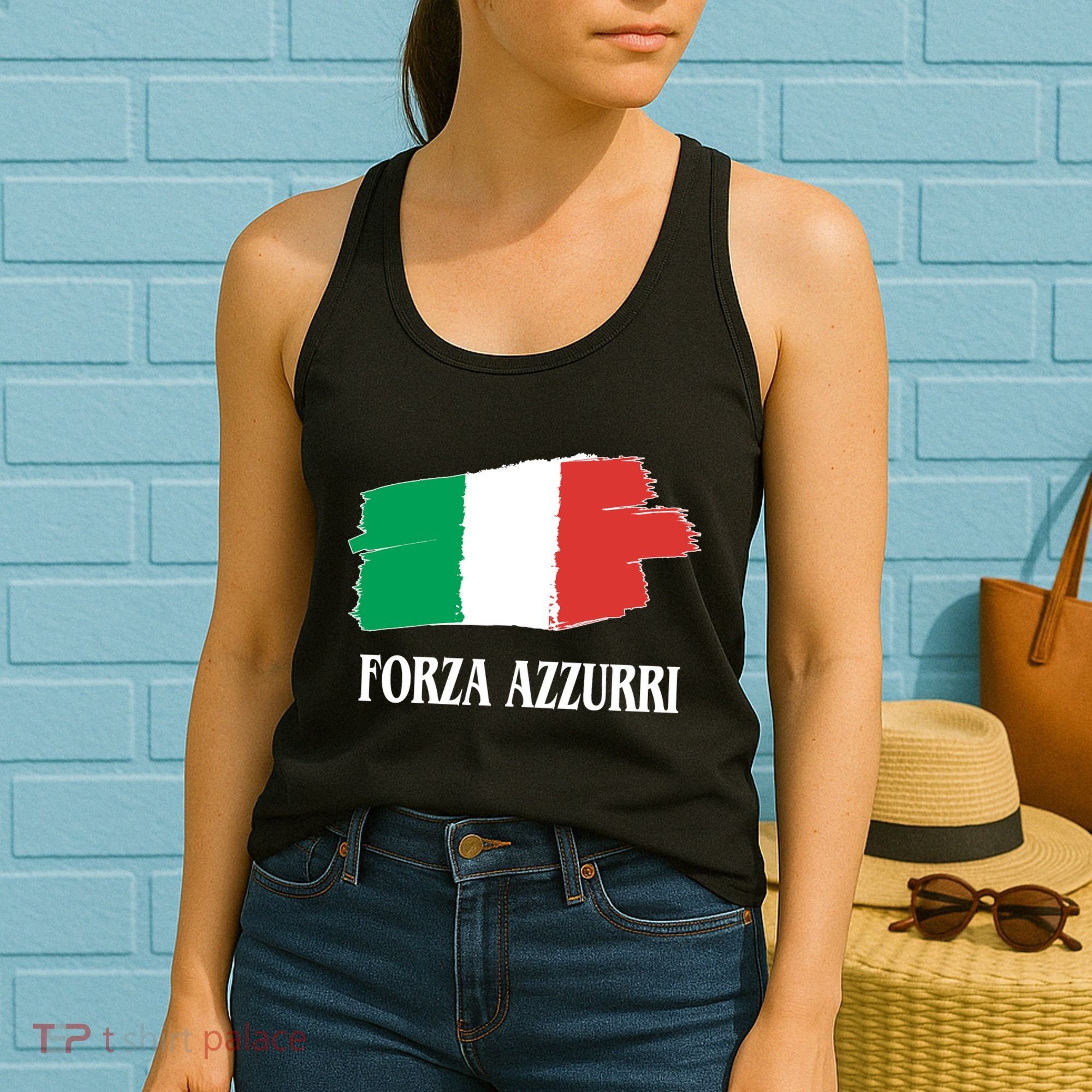 Italy Soccer Azzurro Forza Italia Team Flag Women's Tank Top