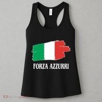 Italy Soccer Azzurro Forza Italia Team Flag Women's Tank Top thumb 3