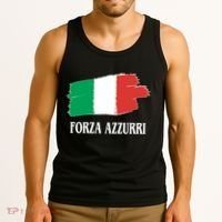 Italy Soccer Azzurro Forza Italia Team Flag Tank Top thumb 3