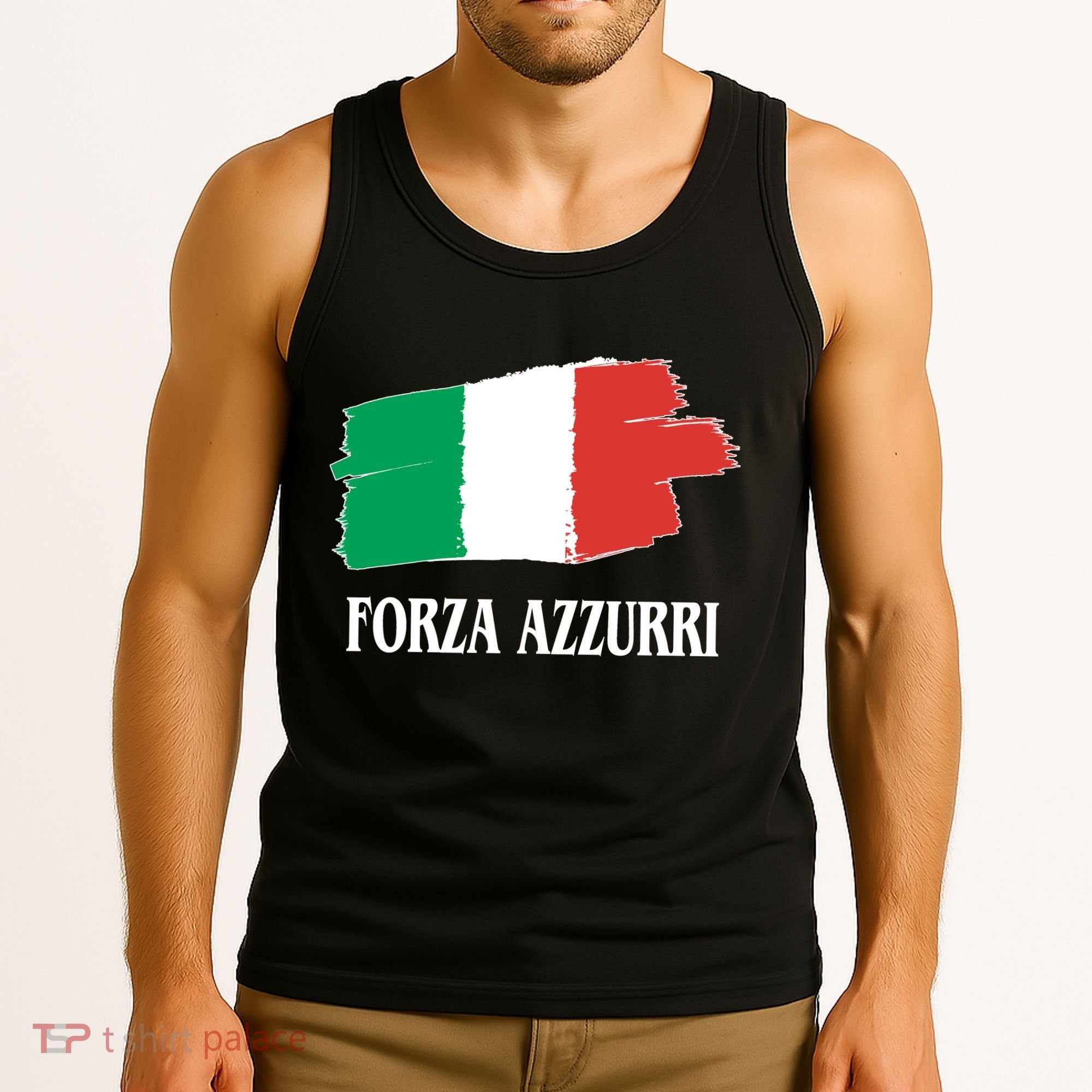 Italy Soccer Azzurro Forza Italia Team Flag Tank Top