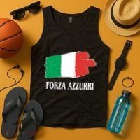 Italy Soccer Azzurro Forza Italia Team Flag Tank Top thumb 4