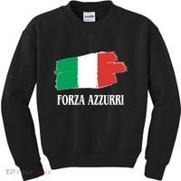 Italy Soccer Azzurro Forza Italia Team Flag Kids Sweatshirt thumb 0