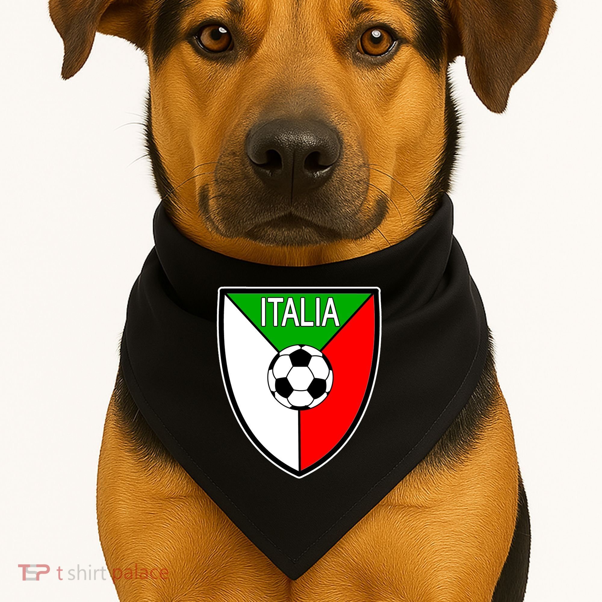 Italy Soccer Flag Emblem Italia USA-Made Doggie Bandana