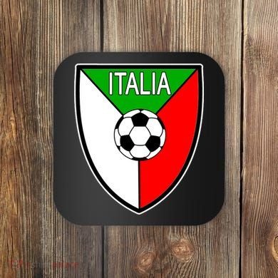 Italy Soccer Flag Emblem Italia Coaster