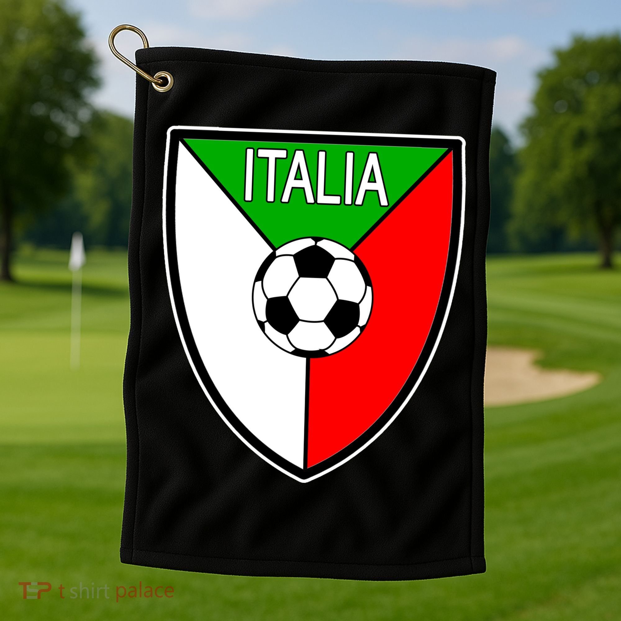 Italy Soccer Flag Emblem Italia Golf Towel