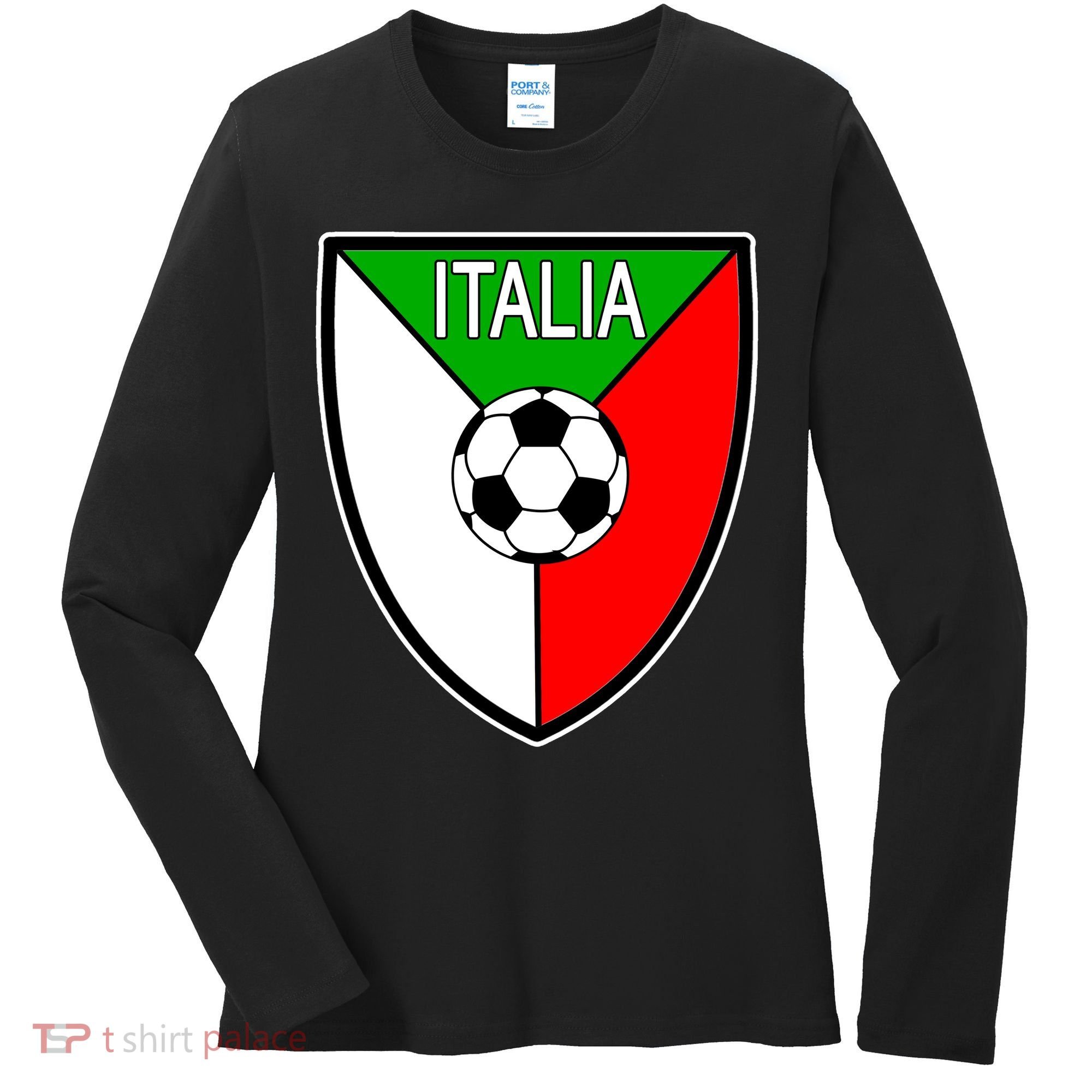 Italy Soccer Flag Emblem Italia Women's Long Sleeve Shirt