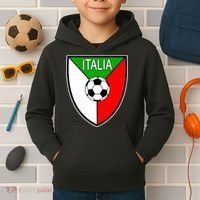 Italy Soccer Flag Emblem Italia Kids Hoodie thumb 2