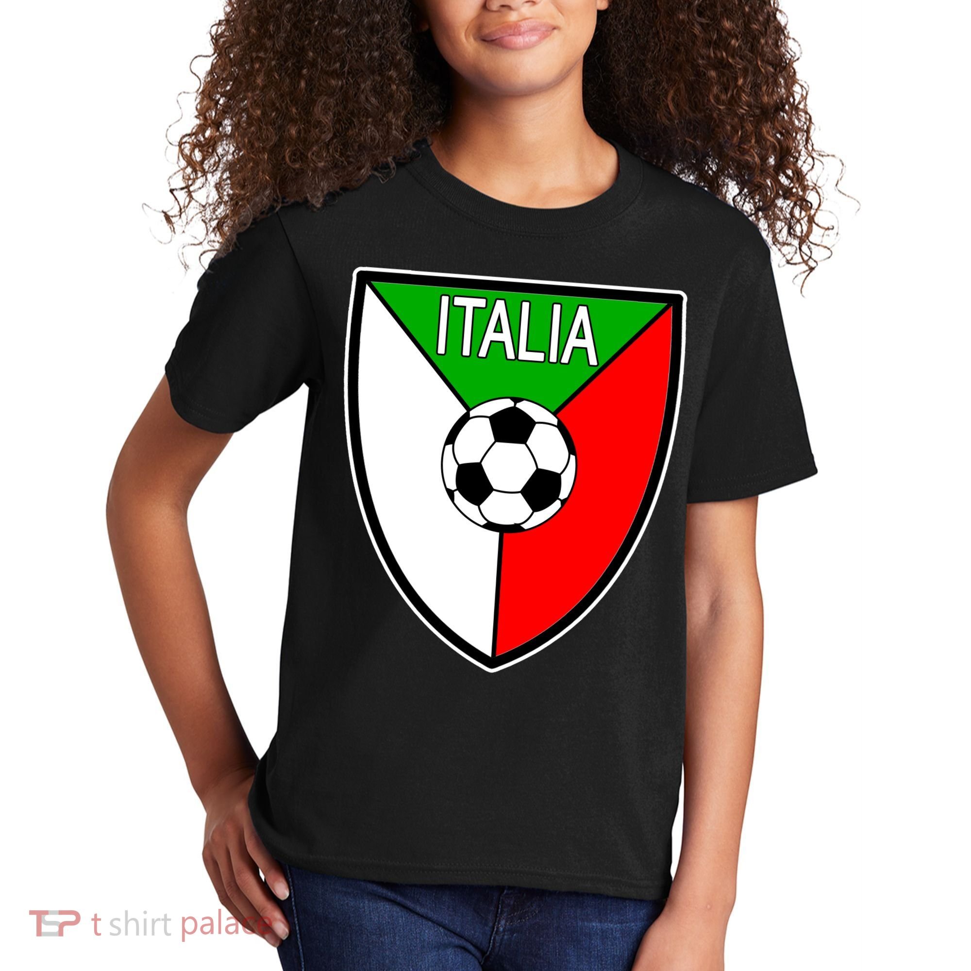 Italy Soccer Flag Emblem Italia Kids T-Shirt