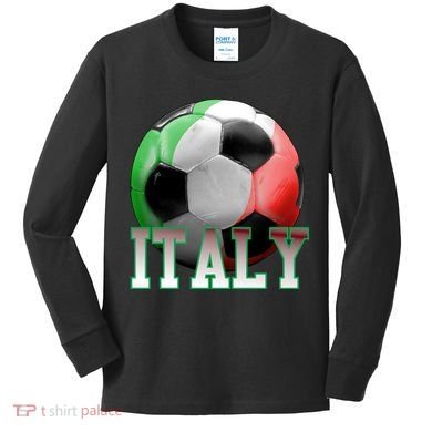 Italy Soccer Logo Kids Long Sleeve Shirt