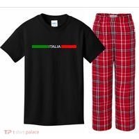 Italy Soccer Strip Logo Euro Italia Kids Plaid Pajama Set thumb 0