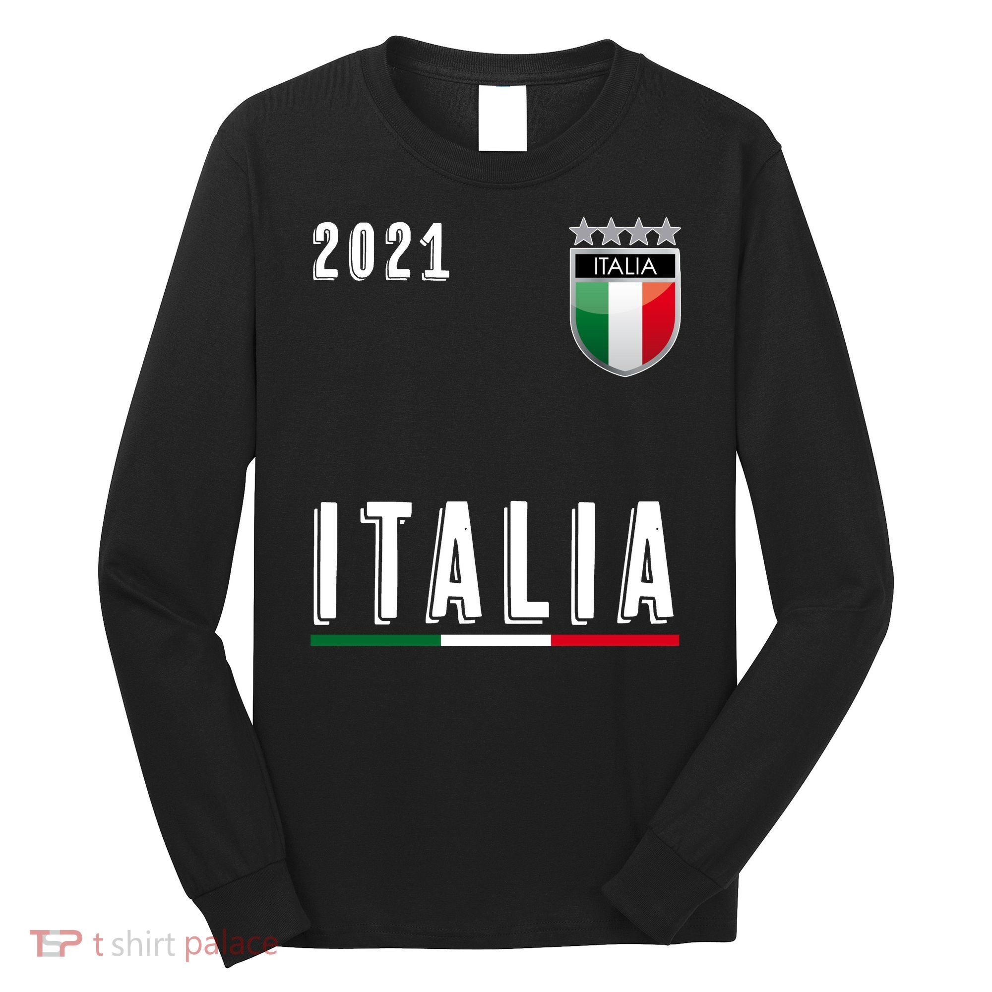 Italy Soccer Team Jersey Italia Flag Long Sleeve Shirt