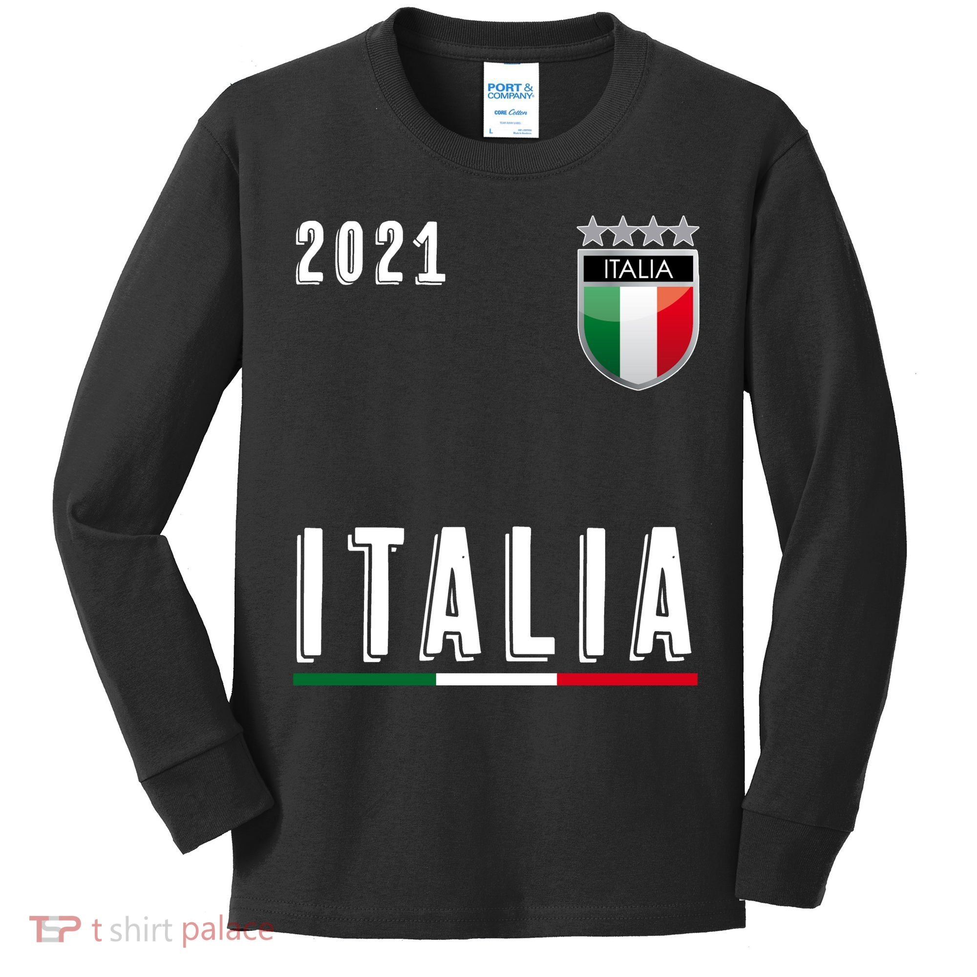Italy Soccer Team Jersey Italia Flag Kids Long Sleeve Shirt