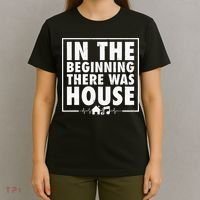 In The Beginning There Was House Music Edm Quote Dj Retro T-Shirt thumb 4