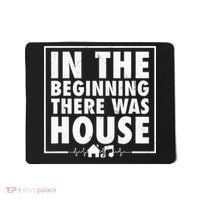 In The Beginning There Was House Music Edm Quote Dj Retro Mousepad thumb 0