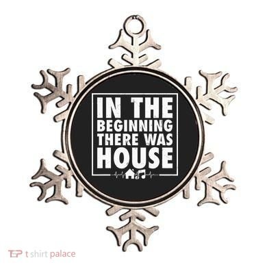 In The Beginning There Was House Music Edm Quote Dj Retro Ornament