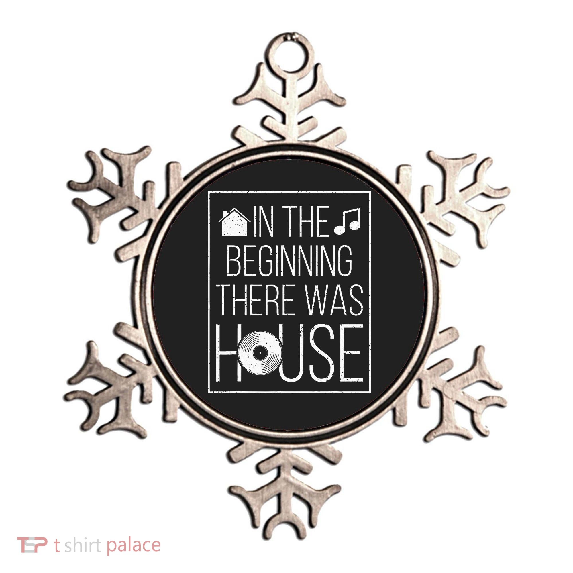 In The Beginning There Was House Music EDM Quote DJ Rave Ornament