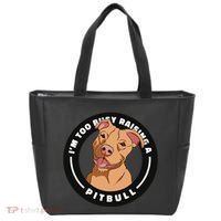 I'm Too Busy Raising A Pitbull Tote Bag thumb 0