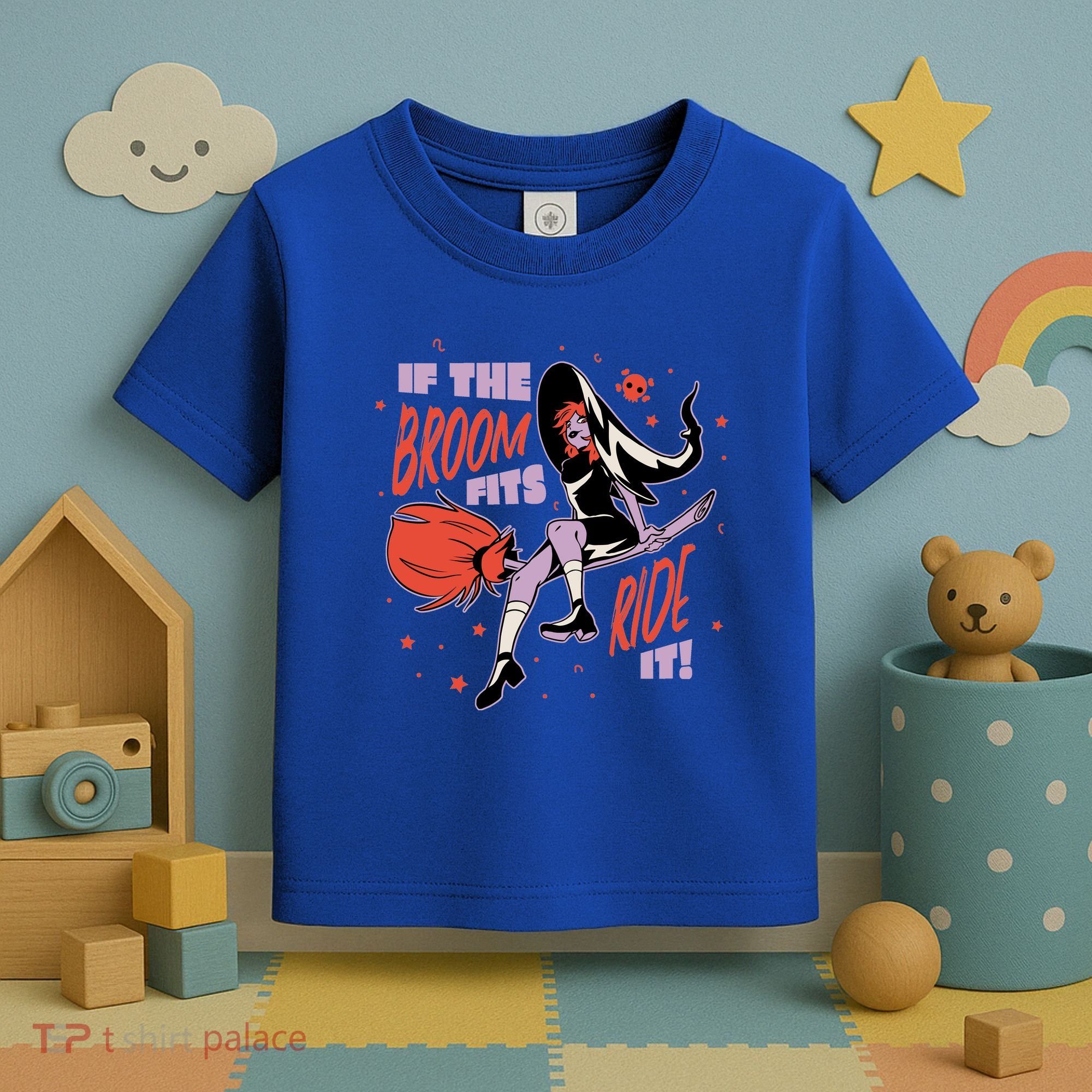 If The Boom Fits Ride It Halloween Witch Toddler T-Shirt