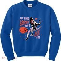 If The Boom Fits Ride It Halloween Witch Kids Sweatshirt thumb 0
